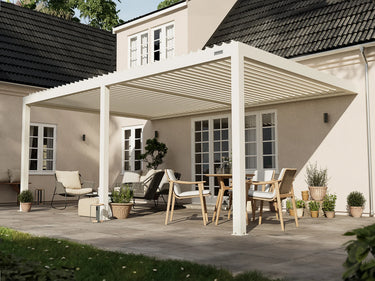 PERGOLUX Sundream S2 Pergola PERGOLUX Weiß 4x6m Wandmontage