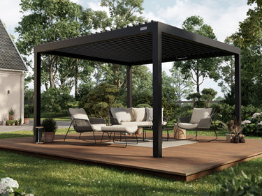 PERGOLUX Sundream S2 Pergola PERGOLUX Schwarz 4x4m Freistehend