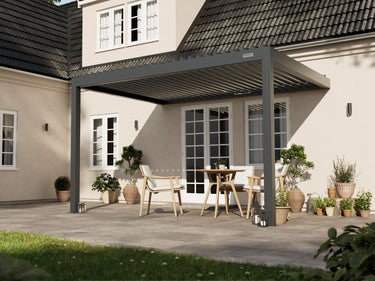 PERGOLUX Sundream S2 Pergola PERGOLUX Anthrazit 3x4m Wandmontage