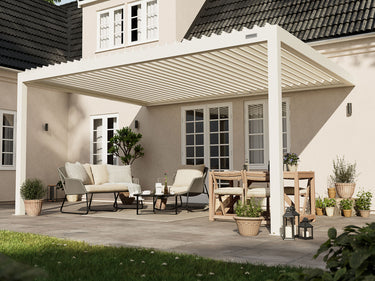 PERGOLUX Sundream S2 Pergola PERGOLUX Weiß 4x5m Wandmontage