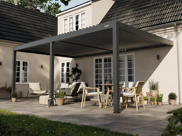 PERGOLUX Sundream S2 Pergola PERGOLUX Anthrazit 4x6m Wandmontage