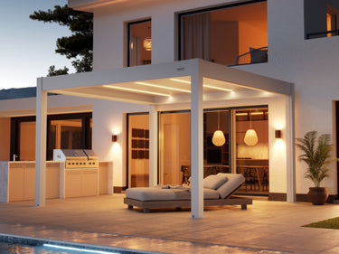 PERGOLUX Pergola Skydance S3 Weiß Freistehend 4x4m