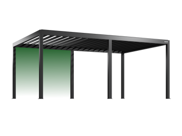 Pergolux Pergola – Auswahl der hinteren linken Seitenwand bei freistehendem Modell.