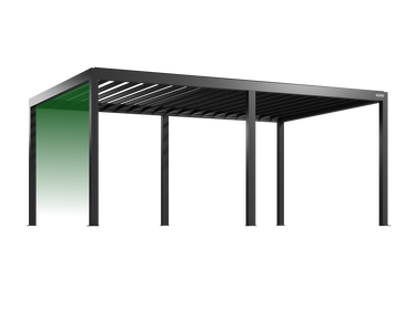 Pergolux Pergola – Auswahl der linken Seitenwand bei freistehendem Modell.