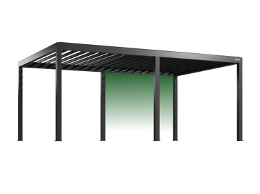 Pergolux Pergola – Auswahl der hinteren rechten Seitenwand bei freistehendem Modell.