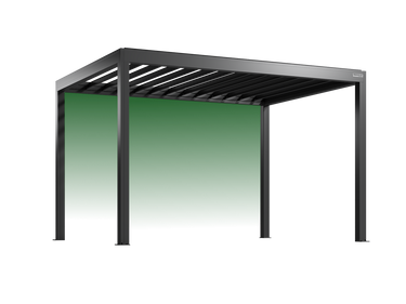 Pergolux Pergola – Auswahl der hinteren Seitenwand bei freistehendem Modell.
