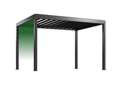 Pergolux Pergola – Auswahl der linken Seitenwand bei freistehendem Modell.