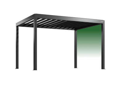 Pergolux Pergola – Auswahl der rechten Seitenwand bei freistehendem Modell.