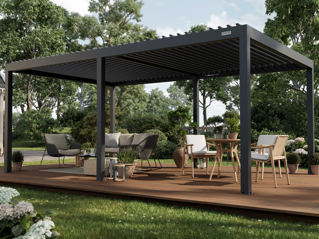 PERGOLUX Pergola S2 Pergola PERGOLUX Anthrazit 4x6m Freistehend