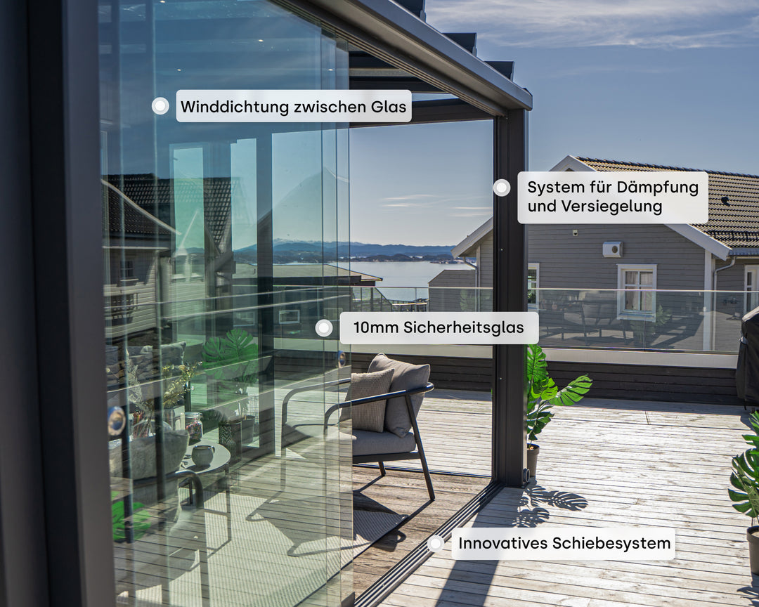 Pergolux Crystal Wintergarten innovaties und erstklassiges Glassystem