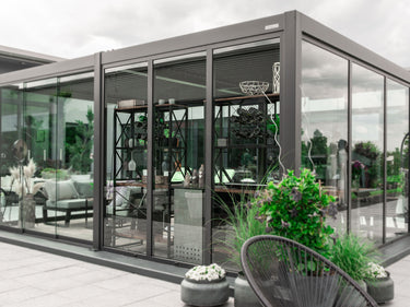 PERGOLUX Glaswände S1  PERGOLUX Fixverglasung Anthrazit 3m