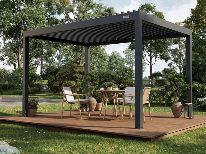 PERGOLUX Pergola S2 Pergola PERGOLUX Anthrazit 3x4m Freistehend