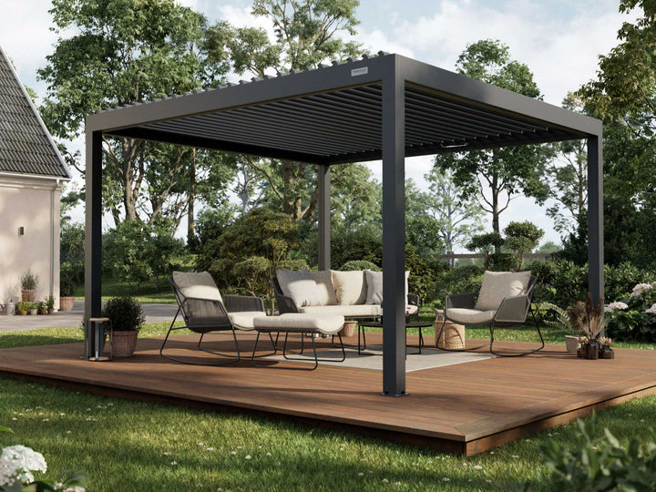 PERGOLUX Pergola S2 Pergola PERGOLUX Anthrazit 4x4m Freistehend