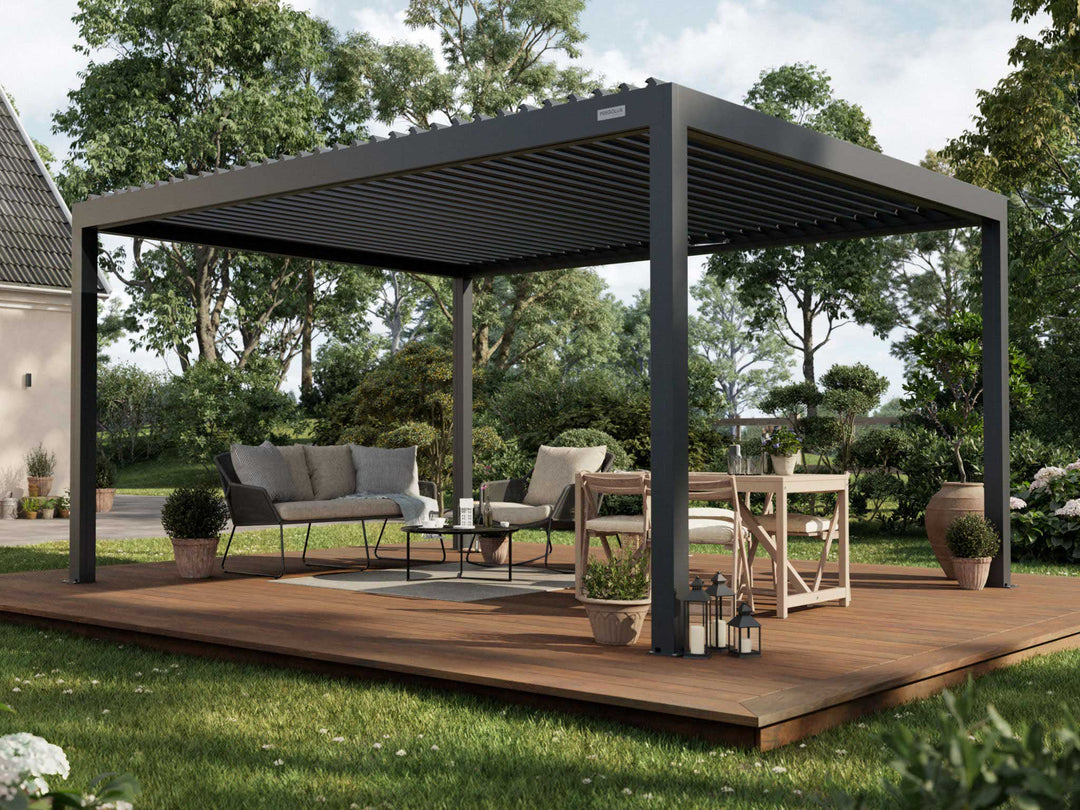 PERGOLUX Pergola S2 Pergola PERGOLUX Anthrazit 4x5m Freistehend