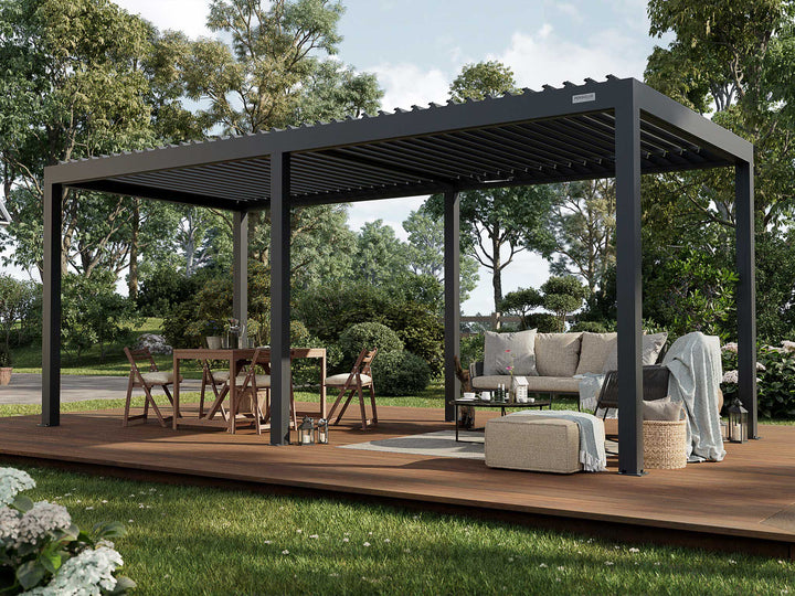 PERGOLUX Pergola S2 Pergola PERGOLUX Anthrazit 3x6m Freistehend