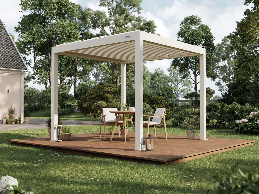 PERGOLUX Pergola S2 Pergola PERGOLUX Weiß 3x3m Freistehend