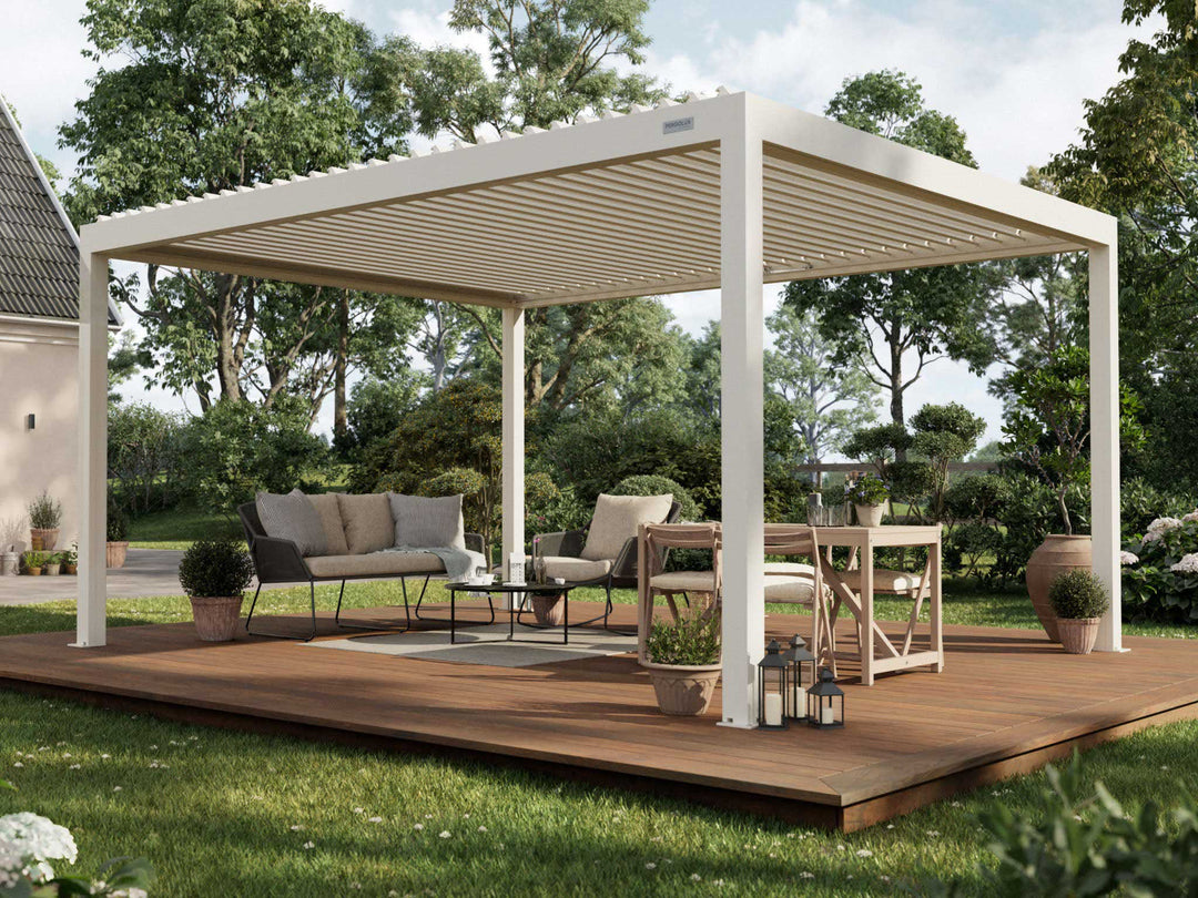 PERGOLUX Pergola S2 Pergola PERGOLUX Weiß 4x5m Freistehend