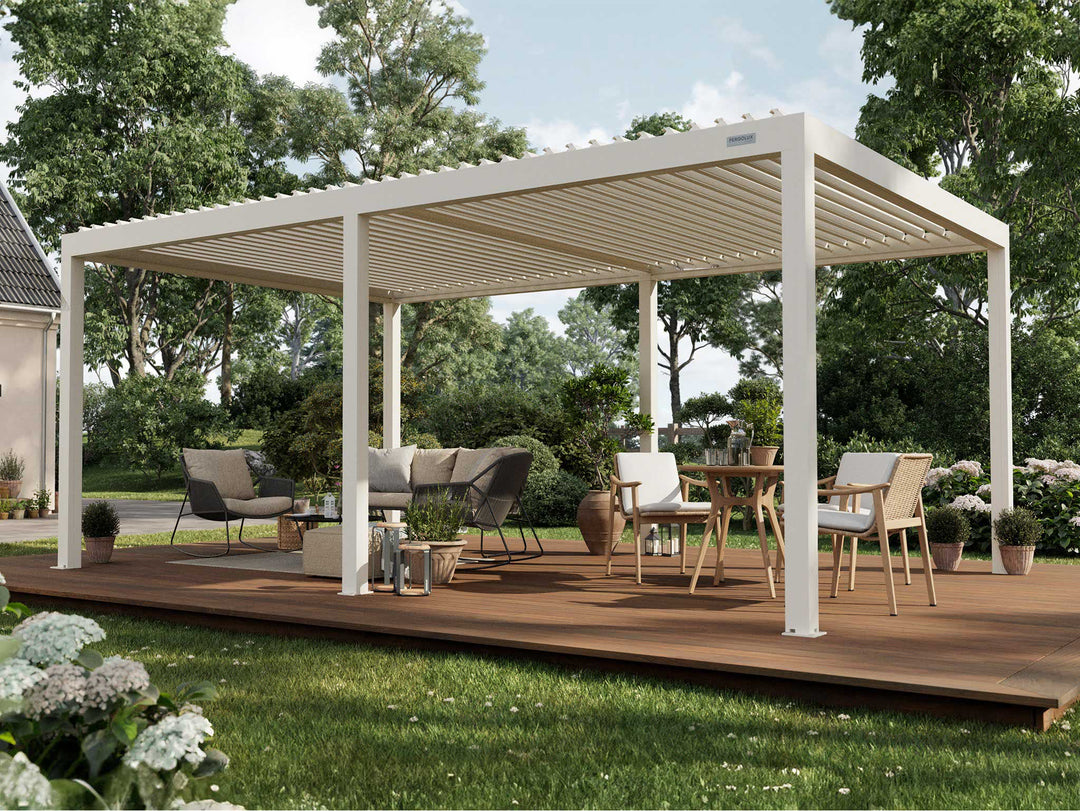 PERGOLUX Pergola S2 Pergola PERGOLUX Weiß 4x6m Freistehend