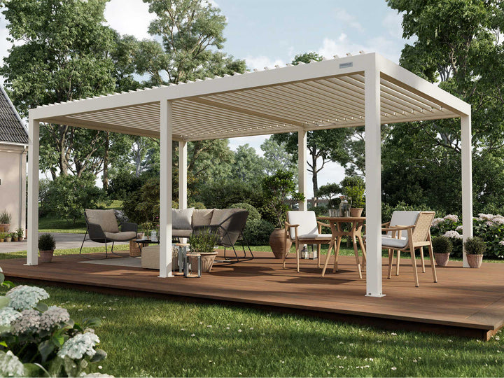 PERGOLUX Pergola S2 Pergola PERGOLUX Weiß 4x6m Freistehend