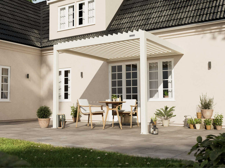 PERGOLUX Pergola S2 Pergola PERGOLUX Weiß 3x3m Wandmontage