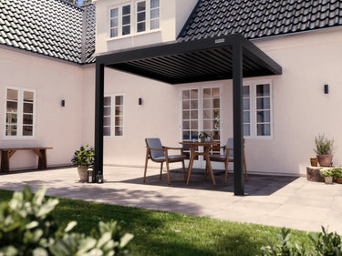 PERGOLUX Pergola S3 Schwarz Wandmontiert 3x3m