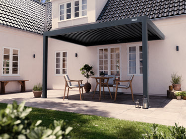 PERGOLUX Pergola S3 Anthrazit Wandmontiert 3x4m