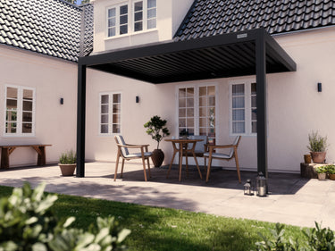 PERGOLUX Pergola S3 Schwarz Wandmontiert 3x4m