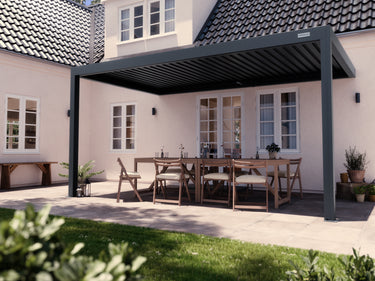 PERGOLUX Pergola S3 Anthrazit Wandmontiert 3x5m