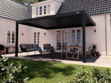 PERGOLUX Pergola S3 Schwarz Wandmontiert 4x5m