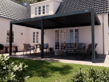PERGOLUX Pergola S3 Anthrazit Wandmontiert 4x6m