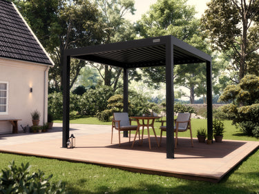 PERGOLUX Pergola S3 Schwarz Freistehend 3x3m