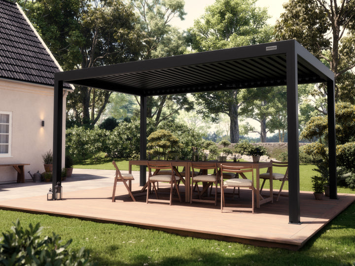 PERGOLUX Pergola S3 Schwarz Freistehend 3x5m