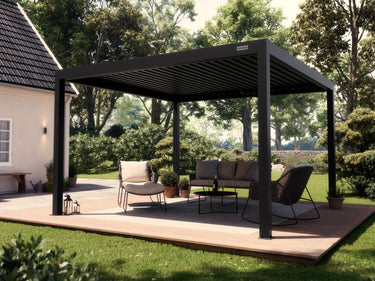 PERGOLUX Pergola S3 Schwarz Freistehend 4x4m