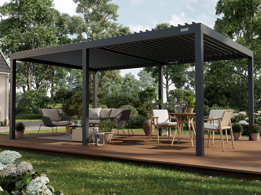PERGOLUX Sundream S2 Pergola PERGOLUX Anthrazit 4x6m Freistehend