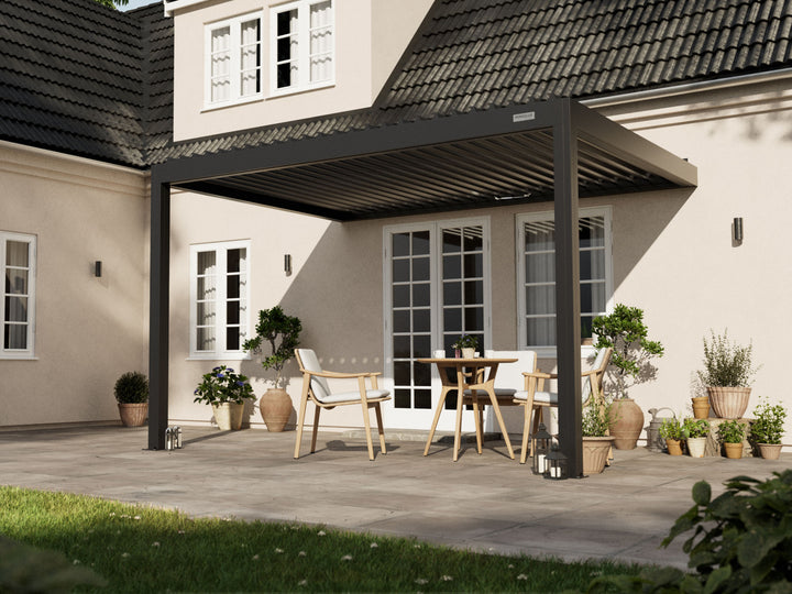 PERGOLUX Sundream S2 Pergola PERGOLUX Schwarz 3x4m Wandmontage