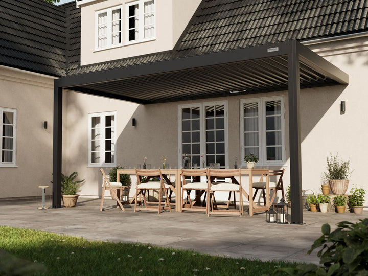 PERGOLUX Sundream S2 Pergola PERGOLUX Schwarz 3x5m Wandmontage