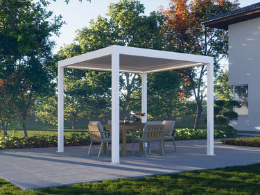 Allwetter-Pergola-Bausatz mit motorisiertem Dach, 360° LEDs | Serie 4