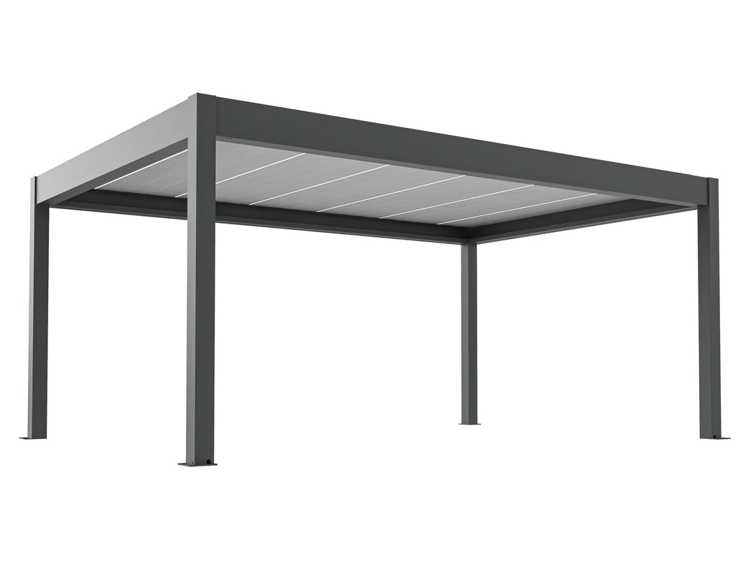 PERGOLUX Skydance S2 Pergola PERGOLUX Anthrazit Pergola mit weißem Lamellendach 4x6m 