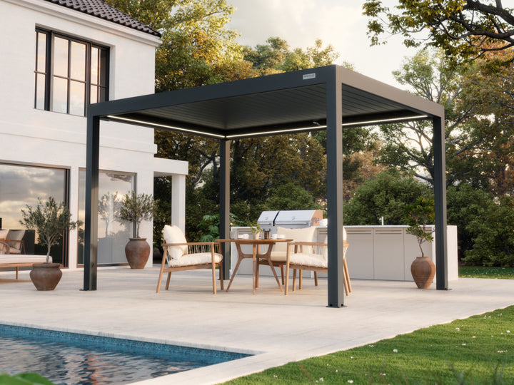 PERGOLUX Pergola Sundream S3 Schwarz Freistehend 3x4m
