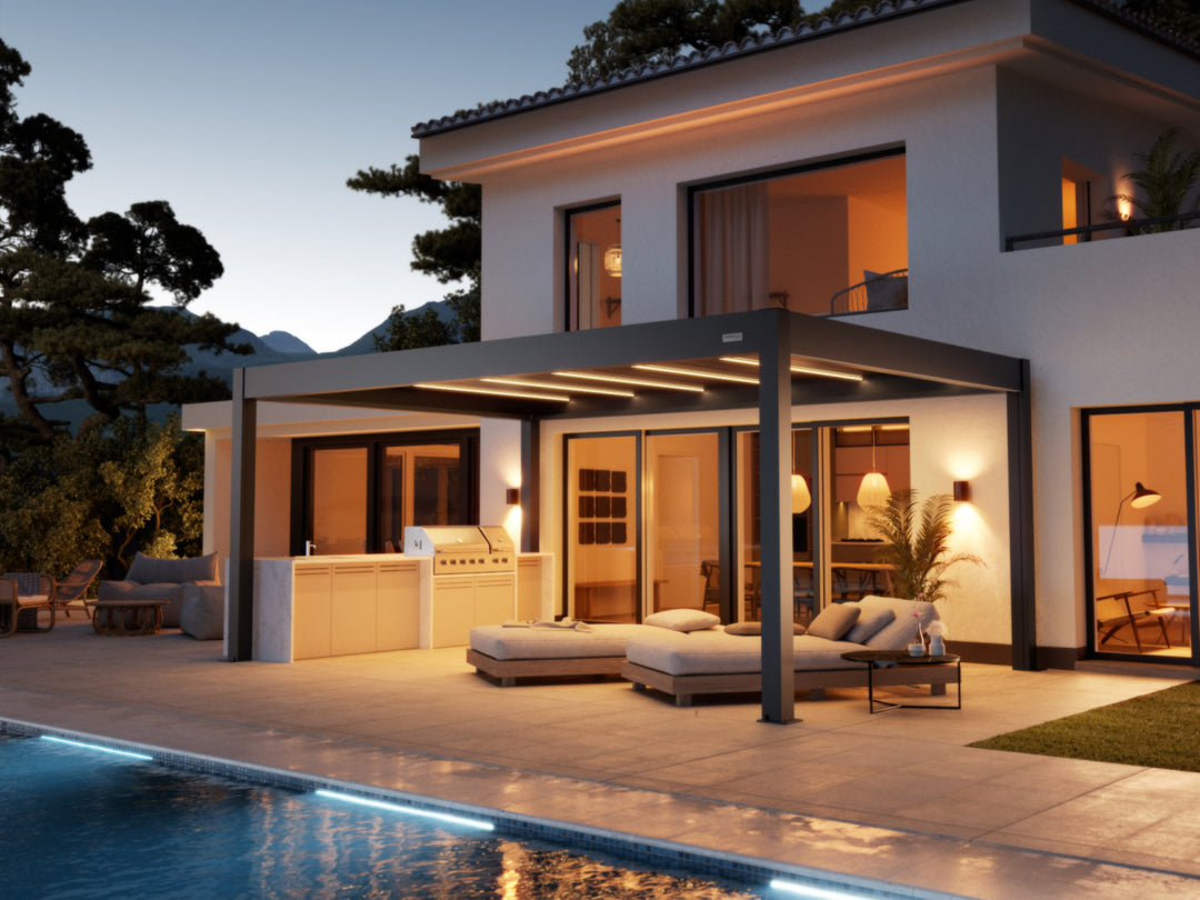 PERGOLUX Pergola Skydance S3 Anthrazit Freistehend 4x6m