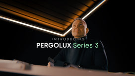 Vorschaubild des Produktvideos zur Pergolux Serie 3 – moderne Pergola mit LED-Beleuchtung und Smart-Home-Funktionen.